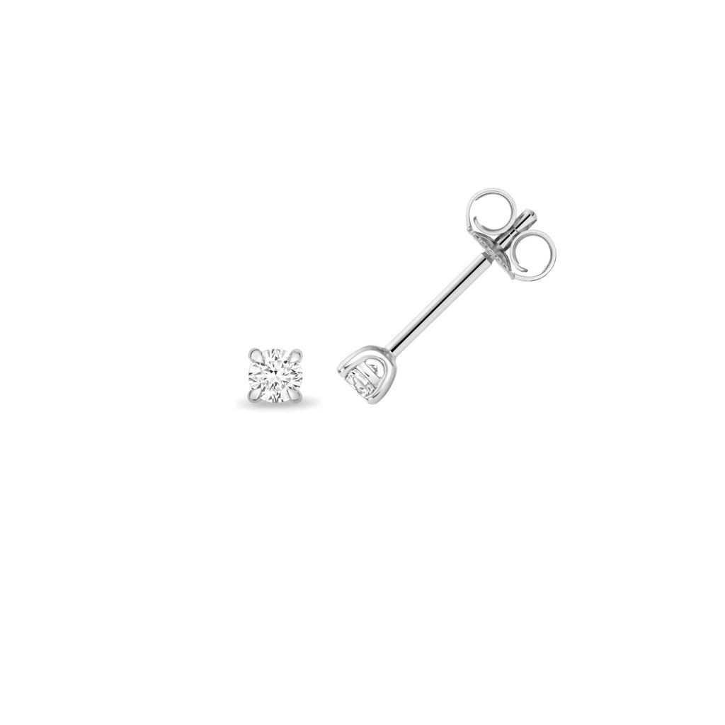 Everyday Round Lab Diamond 4-Claw Stud Earrings in Silver