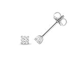 Everyday Round Lab Diamond 4-Claw Stud Earrings in Silver