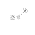 0.70ct Round Lab Diamond 4-Claw Stud Earrings in Silver