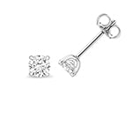 0.70ct Round Lab Diamond 4-Claw Stud Earrings in Silver