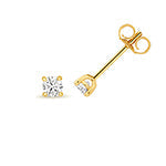 Sparkling gold plated silver diamond studs