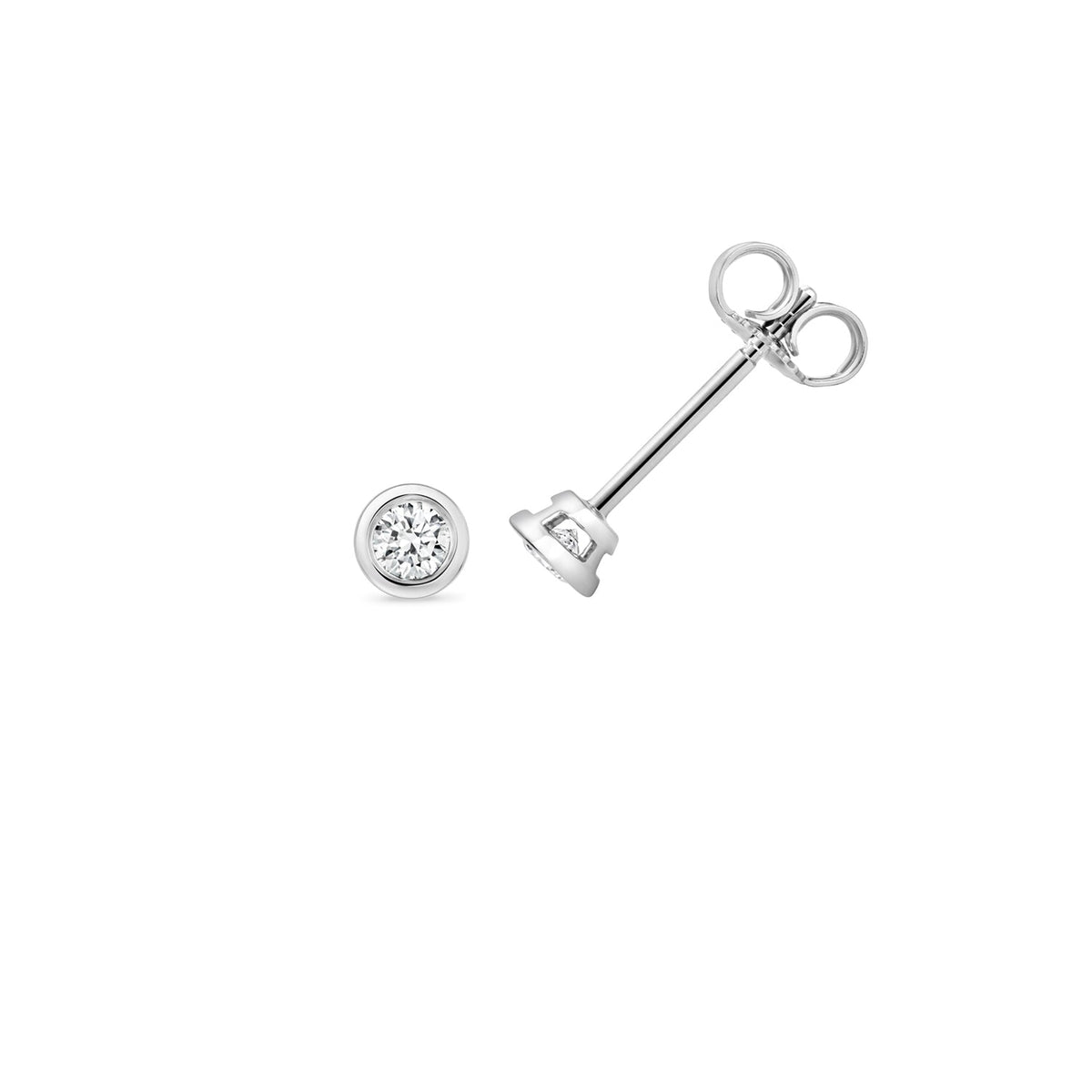 0.30ct Timeless Lab Diamond Rubover Stud Earrings in Silver