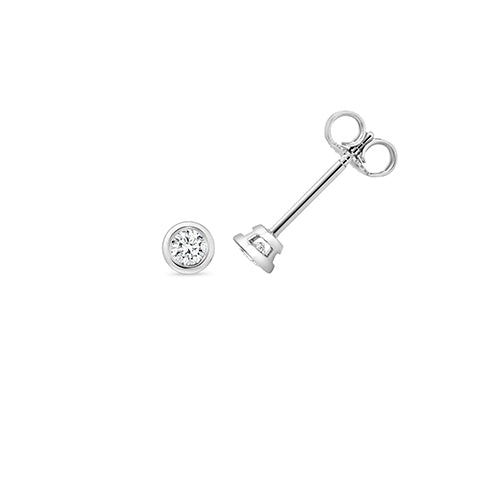0.30ct Timeless Lab Diamond Rubover Stud Earrings in Silver