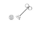 0.30ct Timeless Lab Diamond Rubover Stud Earrings in Silver