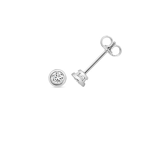 0.30ct Lab Diamond Rubover Stud Earrings in Silver