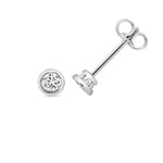 0.30ct Lab Diamond Rubover Stud Earrings in Silver