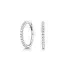 Lab diamond hoop earrings in silver