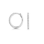 Elegant silver diamond hoops