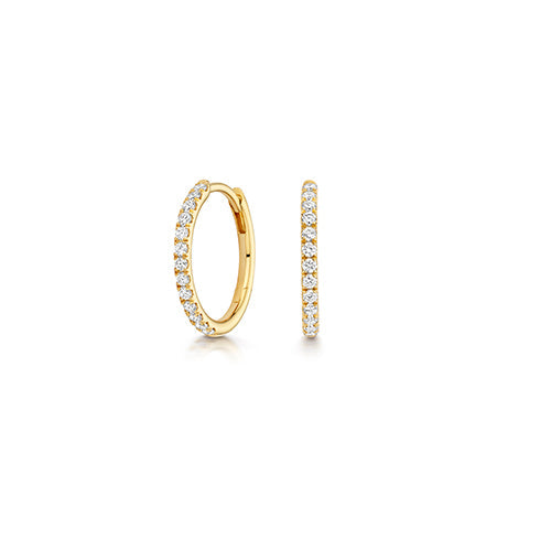 0.30ct 15mm Brilliant Lab Diamond Hoop Earrings in Gold-Plated Silver