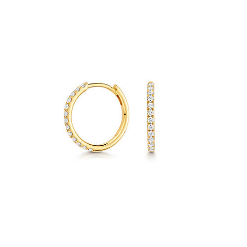 Lightweight 15mm eternity hoop earrings featuring lab grown diamonds