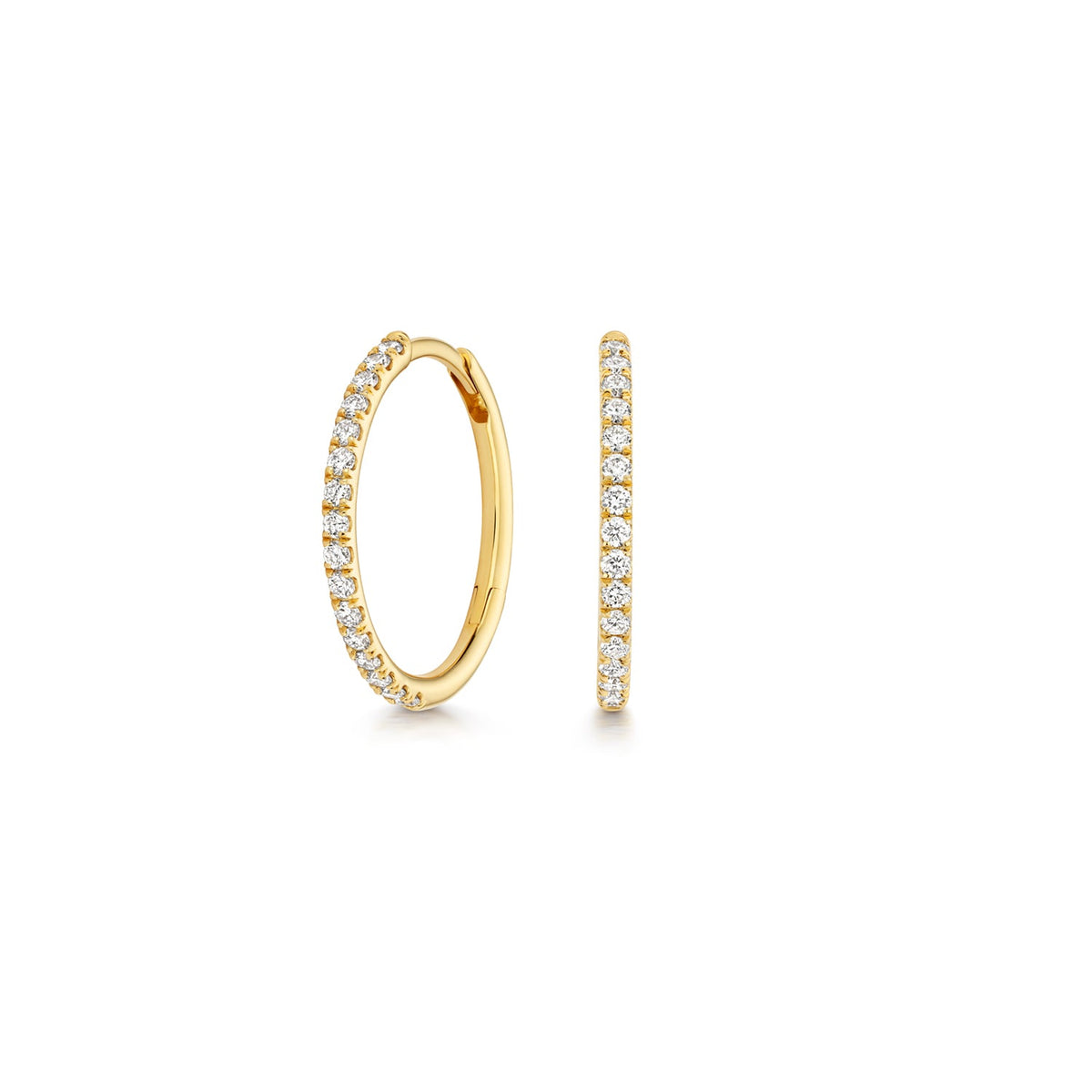 Lab grown diamond gold plated silver hoops