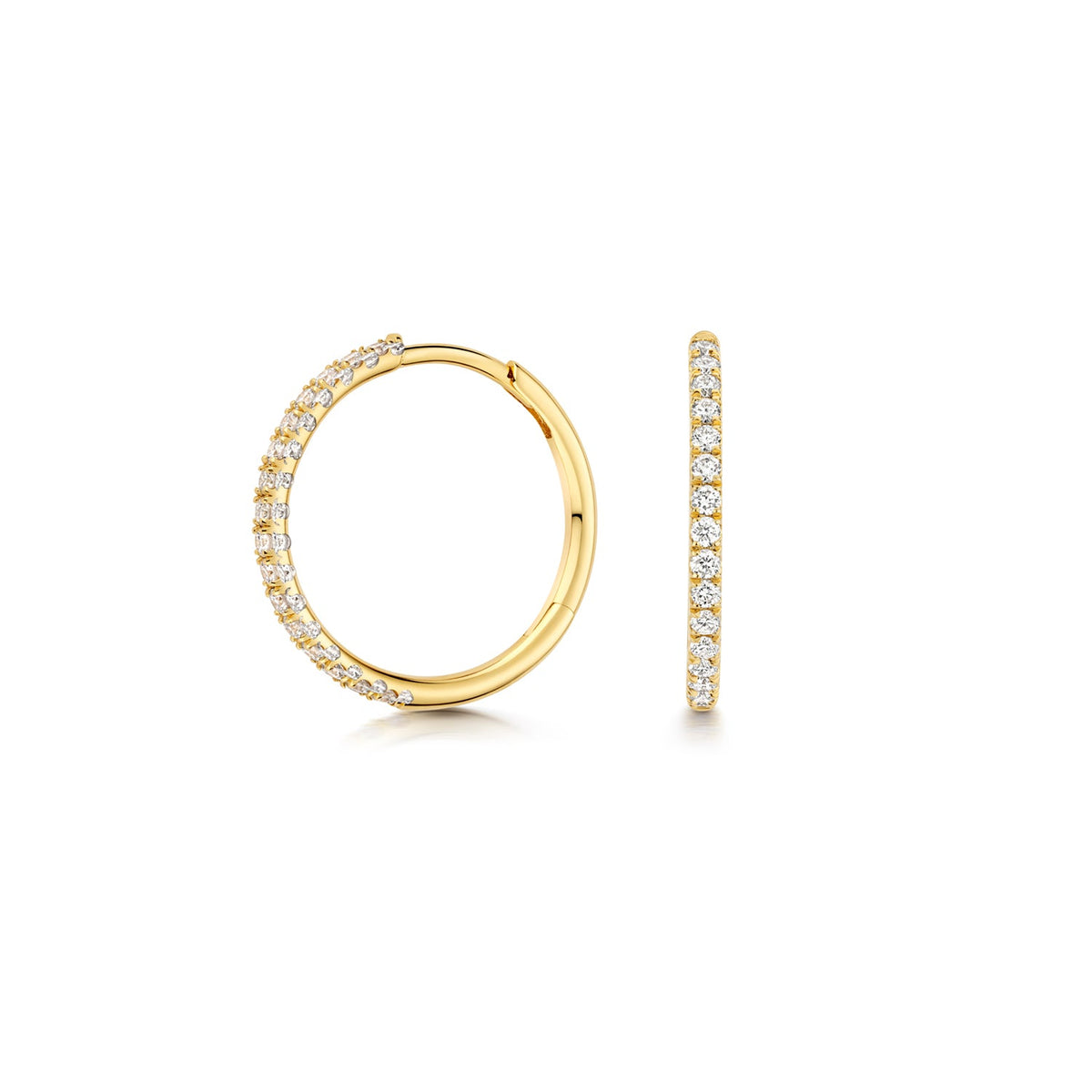 Elegant gold plated diamond hoops