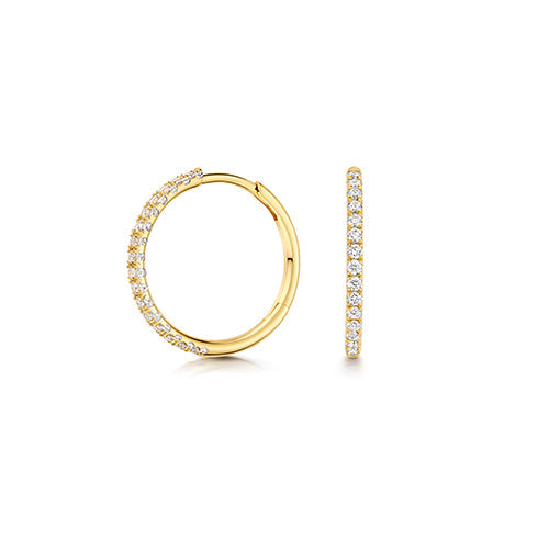 Sparkling lab grown diamond hoops