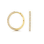 Diamond hoops in gold plated silver
