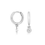 0.23ct Sleek Lab Diamond Huggie Earrings in Silver