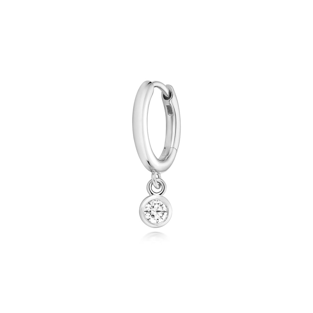 0.23ct Sleek Lab Diamond Huggie Earrings in Silver