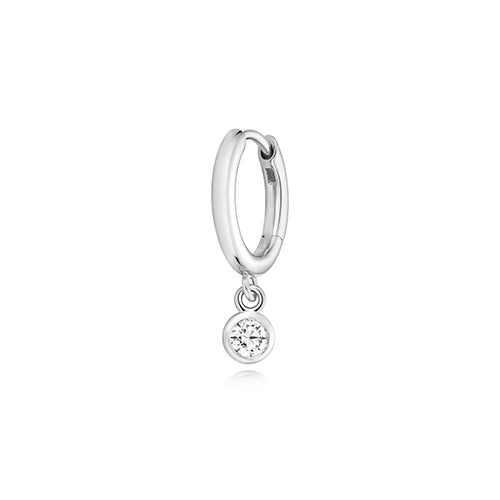 0.23ct Sleek Lab Diamond Huggie Earrings in Silver