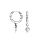 Lab grown diamond set huggies in silver