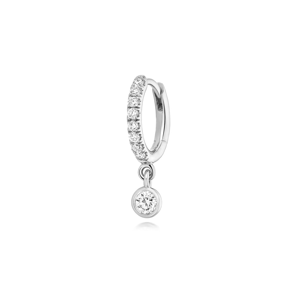 Silver huggies with lab grown diamonds