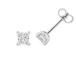 0.45ct Chic Princess-Cut Lab Diamond 4-Claw Stud Earrings in Silver