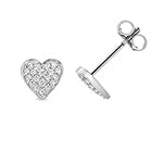 0.20ct Sweet Lab Diamond Heart Stud Earrings in Silver 1.06g