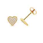 0.20ct Cute Lab Diamond Heart Stud Earrings in Gold-Plated Silver