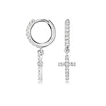 Sparkling diamond cross huggies
