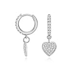 Lightweight 2.2g silver diamond huggie earrings