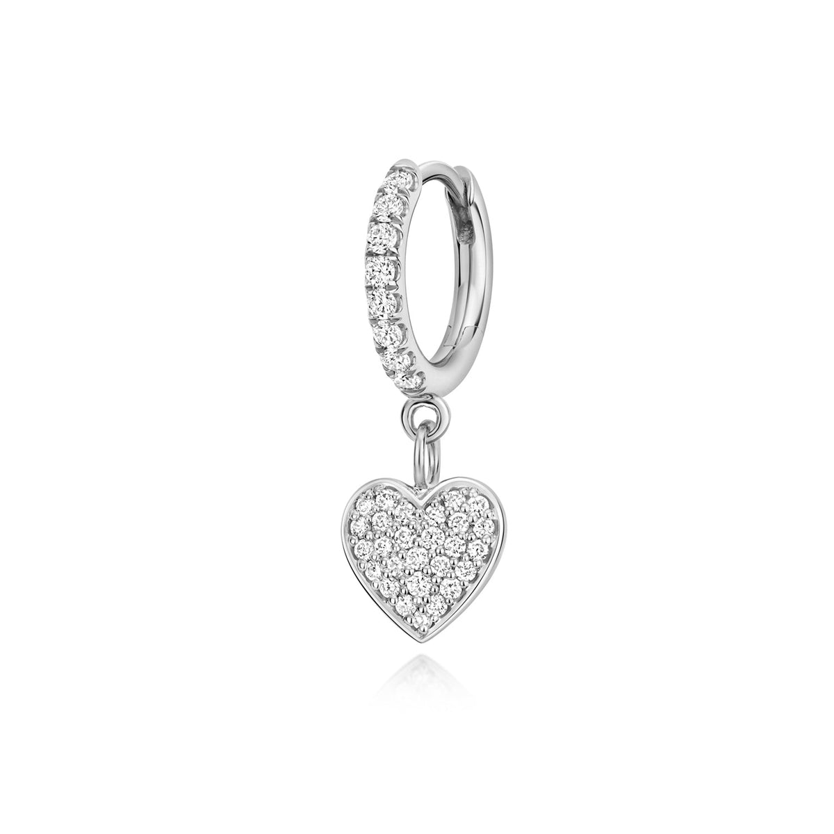 Lightweight 2.2g lab diamond heart huggies