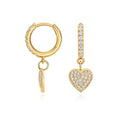 0.50ct lab grown diamond heart hoop earrings