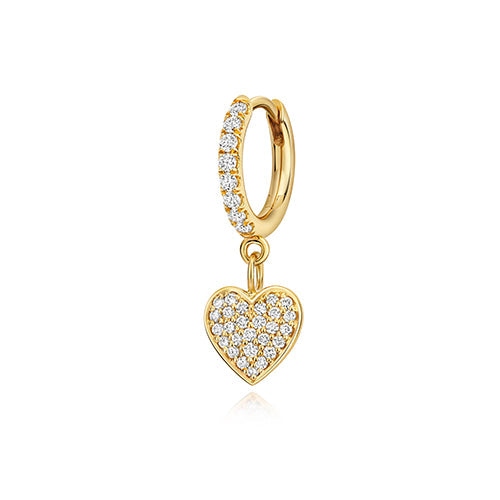 Lab diamond heart huggies with GH SI quality diamonds