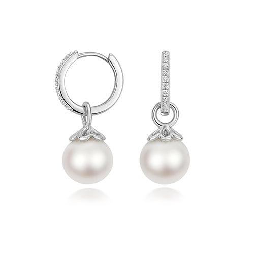 0.06ct Lab Grown Diamond Hoop Earrings in Silver