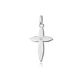 Sterling Silver Lab Diamond Cross Pendant Necklace