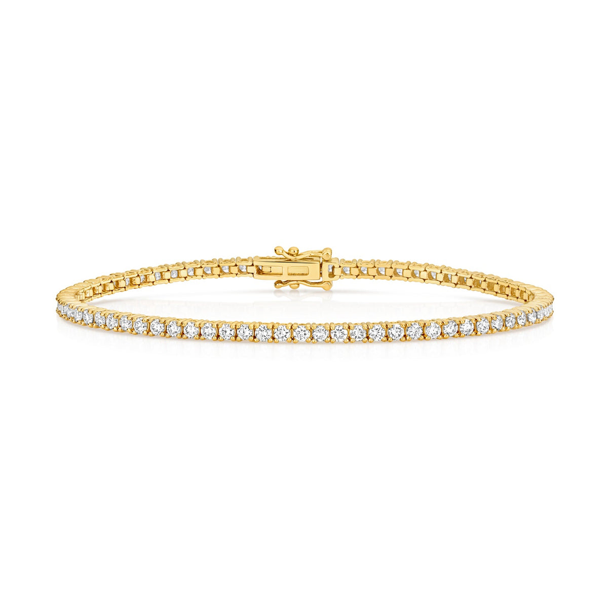 2.30ct Sparkling Lab Diamond Tennis Bracelet in Gold-Plated 925 Silver