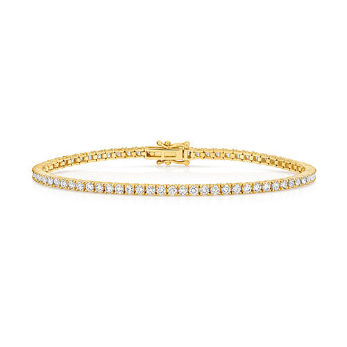 2.30ct Sparkling Lab Diamond Tennis Bracelet in Gold-Plated 925 Silver