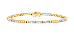 2.30ct Sparkling Lab Diamond Tennis Bracelet in Gold-Plated 925 Silver