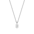 0.35ct Sleek Oval Lab Diamond Pendant Necklace in Silver