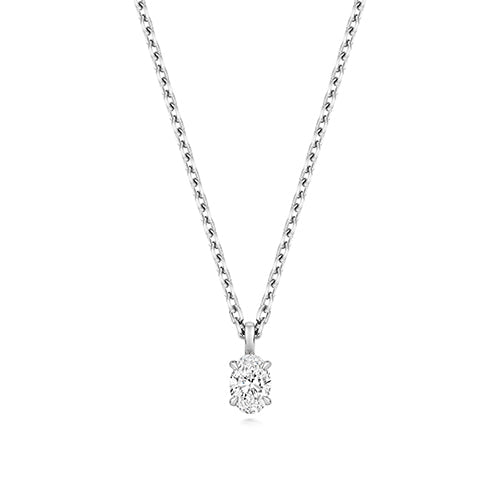 0.35ct Sleek Oval Lab Diamond Pendant Necklace in Silver