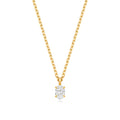 0.35ct Radiant Oval Lab Diamond Necklace in Gold-Plated Silver