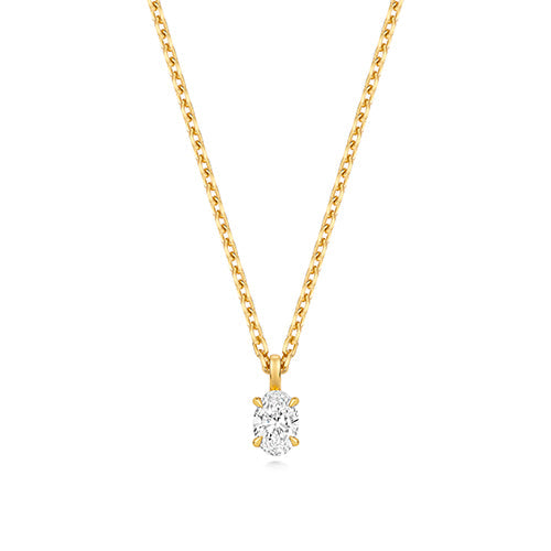 0.35ct Radiant Oval Lab Diamond Necklace in Gold-Plated Silver