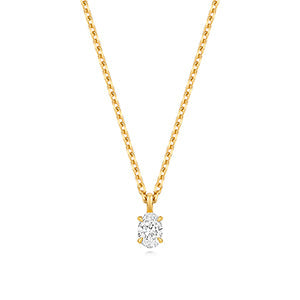 0.35ct Oval Lab Diamond Pendant Necklace in Gold-Plated Silver