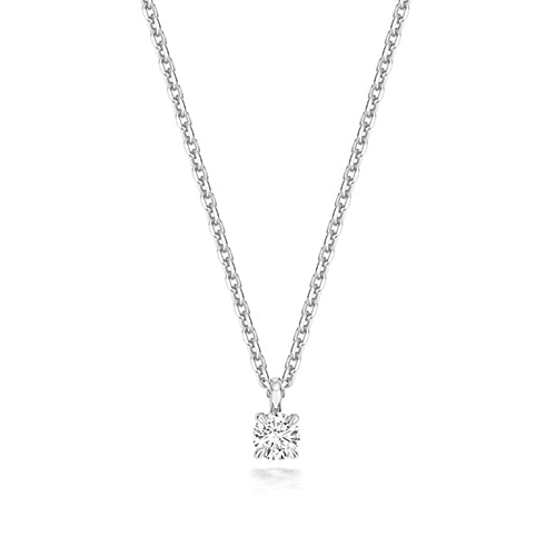 0.20ct Round Lab Diamond Solitaire Necklace in Silver 2.2g