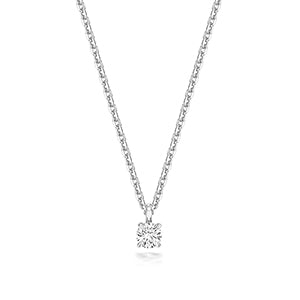 0.20ct Round Lab Diamond Solitaire Necklace in Silver 2.2g