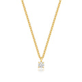 0.15ct Dainty Round Lab Diamond Necklace in Gold-Plated Silver