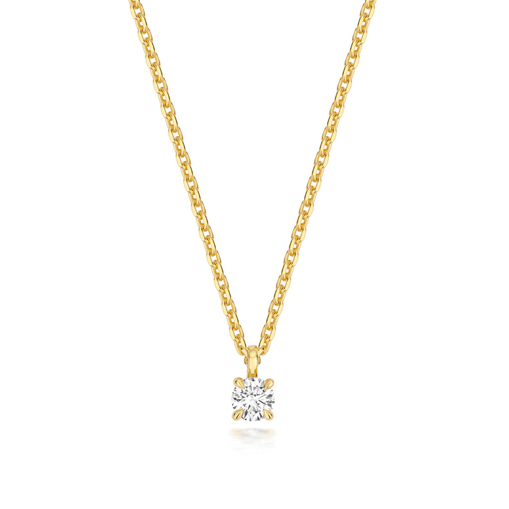 0.20ct Round Lab Diamond Pendant Necklace in Gold-Plated Silver