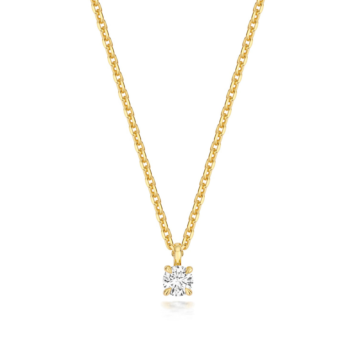 0.20ct Round Lab Diamond Pendant Necklace in Gold-Plated Silver