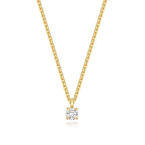 0.20ct Round Lab Diamond Pendant Necklace in Gold-Plated Silver
