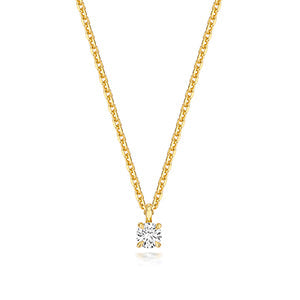 0.20ct Round Lab Diamond Pendant Necklace in Gold-Plated Silver