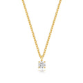 Lab Grown Round Diamond Necklet in Gold Plated Silver