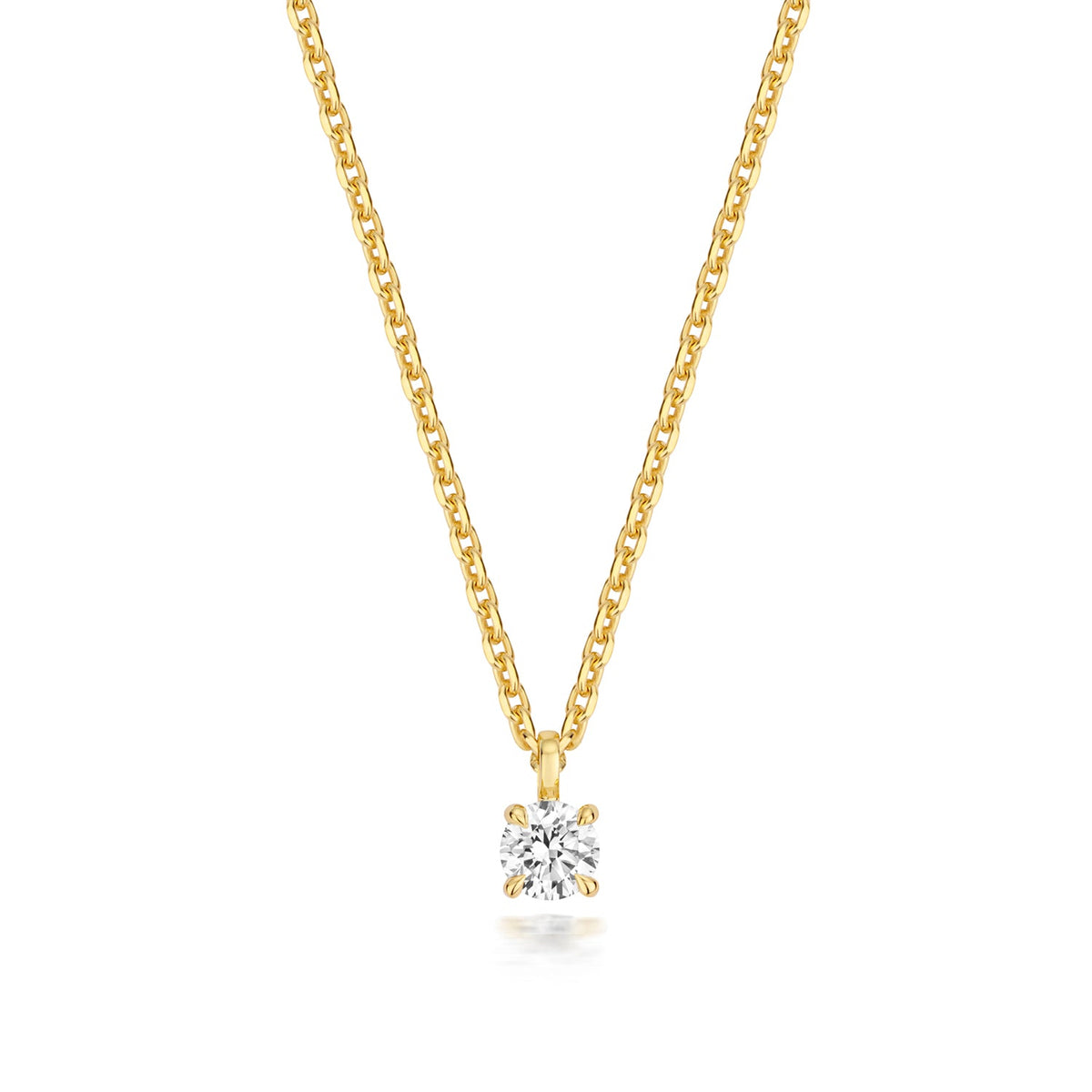 Lab Grown Round Diamond Necklet in Gold Plated Silver